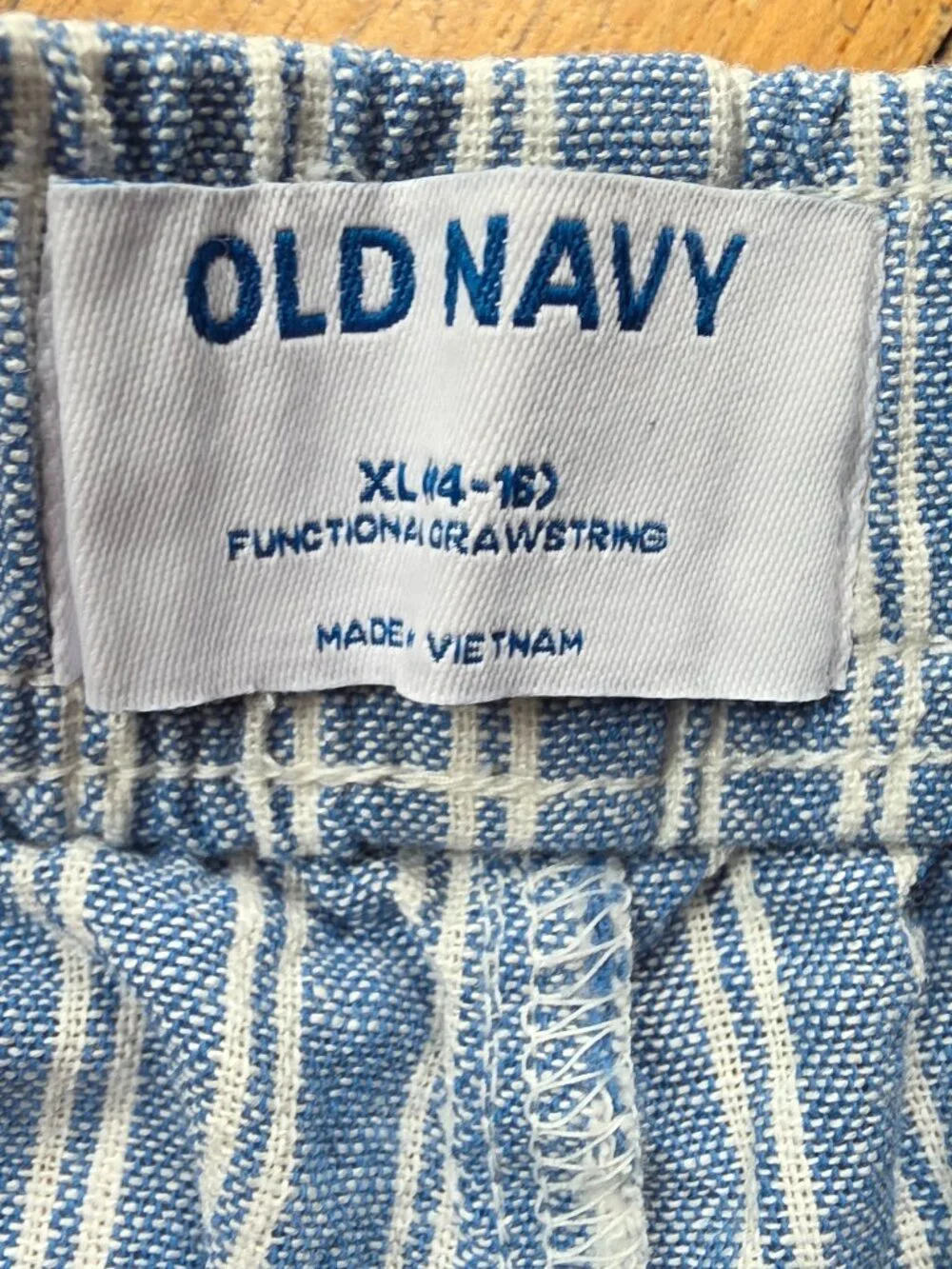 Old Navy Girls Blue/White Striped Linen Shorts Size XL (14-16)